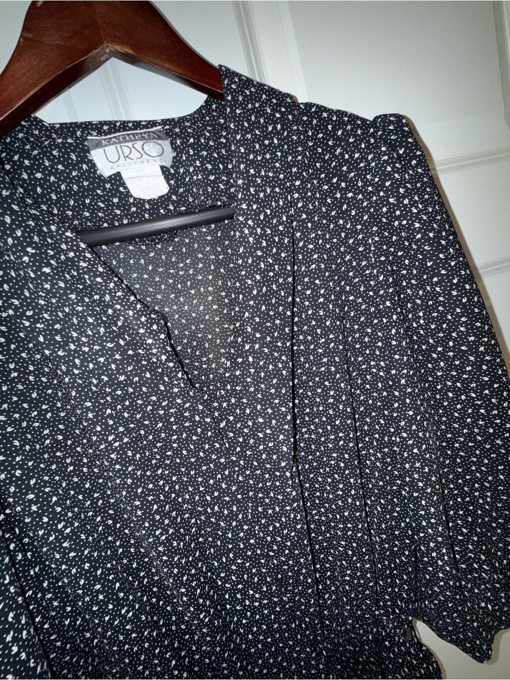 Vintage 1980’s Kathryn Urso California Black Speckled Midi Dress